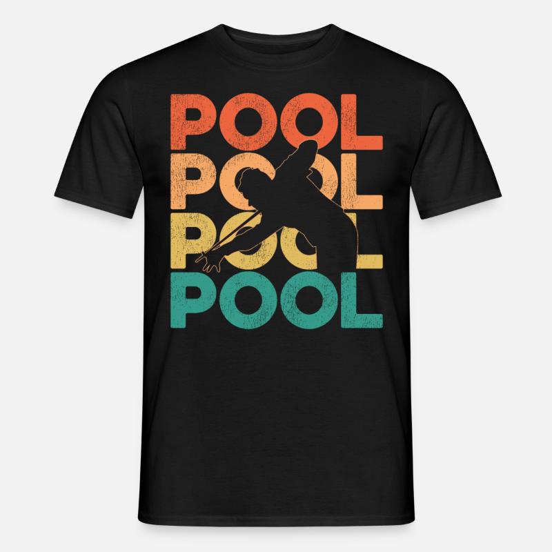 Billiards Pool Player Ball Retro - Männer T-Shirt - Schwarz