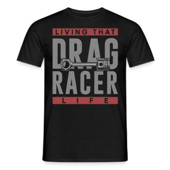 Voiture de course de dragster vivant que - T-shirt homme - noir - Devant - AI Model Male 178 light (178cm)