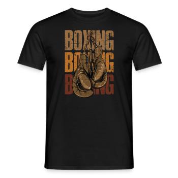 Boxing Handschuhe Retro - Männer T-Shirt - Schwarz - Vorne - AI Model Male 178 light (178cm)