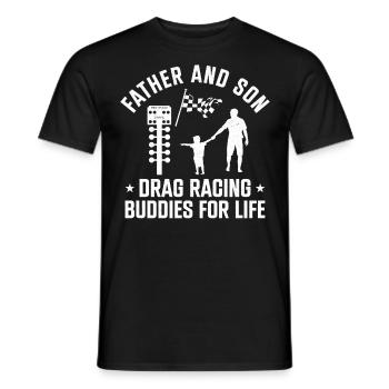 Drag Racing Race Car Dad Son - Men's T-Shirt - black - Front - AI Model Male 178 light (178cm)
