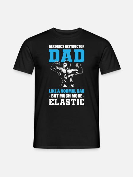 Aerob instruktør som en normal far fitness træner - Mænd T-shirt - sort