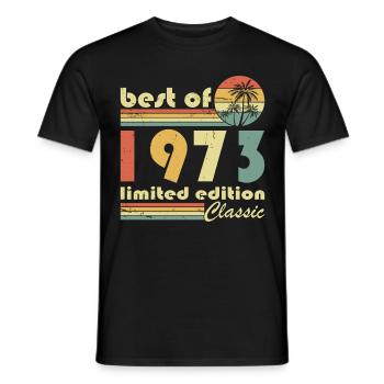 50e anniversaire né en 1973 Best of 1973 - T-shirt homme - noir - Devant - AI Model Male 178 light (178cm)