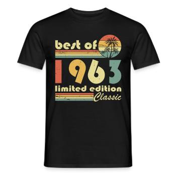 60. Geburtstag Jahrgang 1963 Best of 1963 - Männer T-Shirt - Schwarz - Vorne - AI Model Male 178 light (178cm)