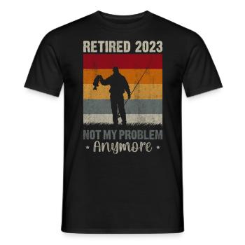 Retirement 2023 Pension Pensioner Fischen - Men's T-Shirt - black - Front - AI Model Male 178 light (178cm)