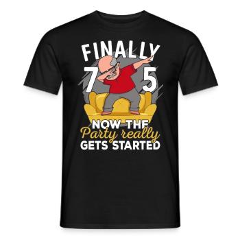 75th birthday man 75 years old 75th 75er grandpa - Men's T-Shirt - black - Front - AI Model Male 178 light (178cm)