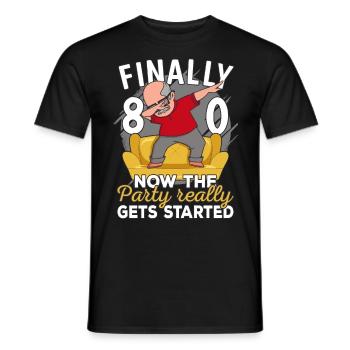 80th birthday man 80 years old 80th 80s grandpa - Men's T-Shirt - black - Front - AI Model Male 178 light (178cm)
