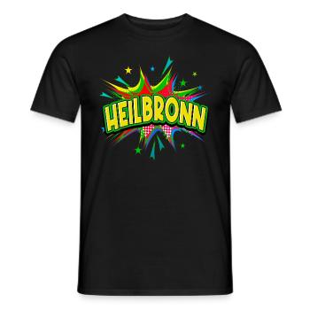Heilbronn Deutschland Stadt Pop Art Comic Kunst - Männer T-Shirt - Schwarz - Vorne - AI Model Male 178 light (178cm)