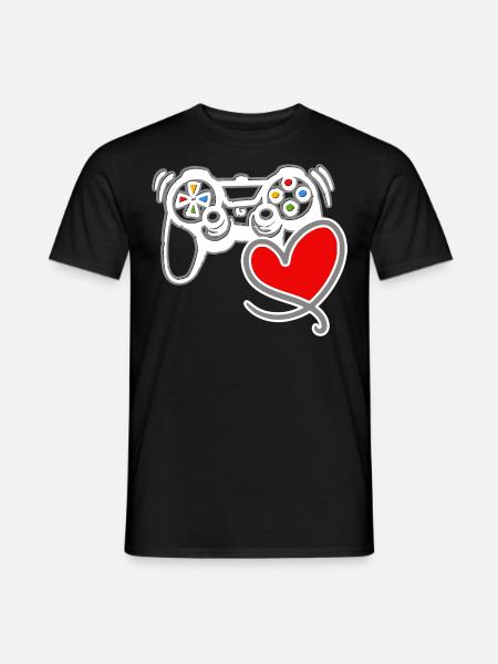 Spielkonsole Gamer Valentinstag Geschenk - Männer T-Shirt - Schwarz