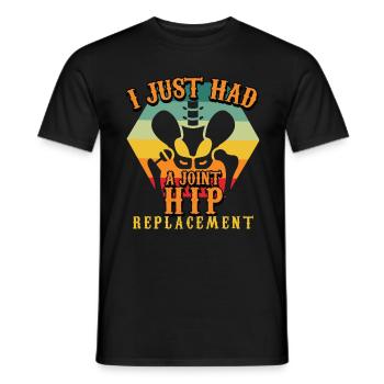 Physiotherapist Hip Surgery Warrior Awareness - Men's T-Shirt - black - Front - AI Model Male 178 light (178cm)