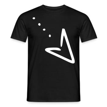 Arrow drawing sketch white - Men's T-Shirt - black - Front - AI Model Male 178 light (178cm)
