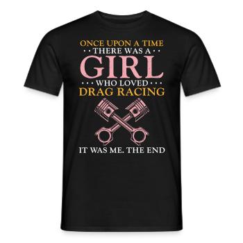 Drag Racing Race Car Girl Once - Men's T-Shirt - black - Front - AI Model Male 178 light (178cm)