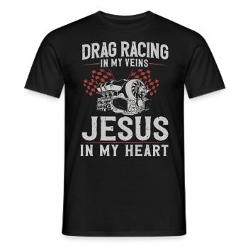 Course de dragsters Course de voitures Course de dragsters - T-shirt homme - noir - Devant - AI Model Male 178 light (178cm)