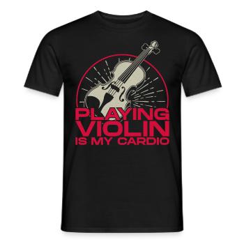 Violoniste violoniste jouant du violon est - T-shirt homme - noir - Devant - AI Model Male 178 light (178cm)