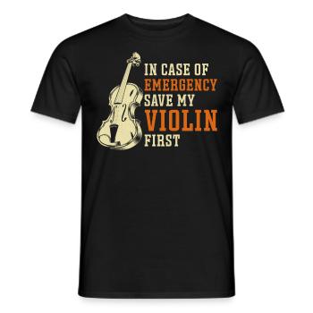 Violoniste en cas de - T-shirt homme - noir - Devant - AI Model Male 178 light (178cm)