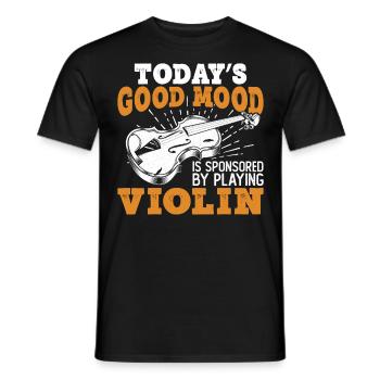 Violin Violinist Today's Good Mood - Männer T-Shirt - Schwarz - Vorne - AI Model Male 178 light (178cm)