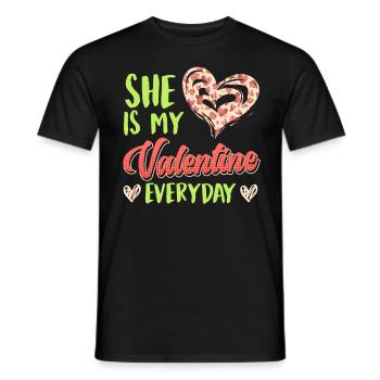 Every day my sweetheart Dear couple Valentine's Day - Men's T-Shirt - black - Front - AI Model Male 178 light (178cm)