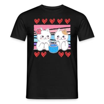 J’adore mon chat chat Saint-Valentin - T-shirt homme - noir - Devant - AI Model Male 178 light (178cm)