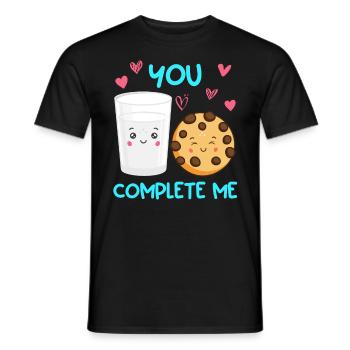 Kaffee Liebe Kekse Liebespaar Valentinstag - Männer T-Shirt - Schwarz - Vorne - AI Model Male 178 light (178cm)