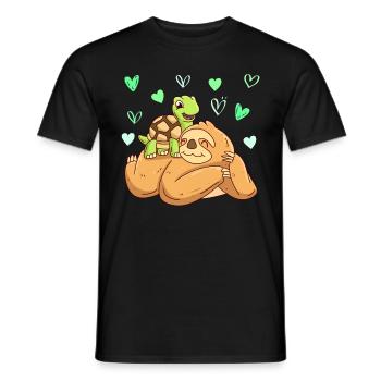 J’aime ma chérie paresseuse Amour Saint-Valentin - T-shirt homme - noir - Devant - AI Model Male 178 light (178cm)