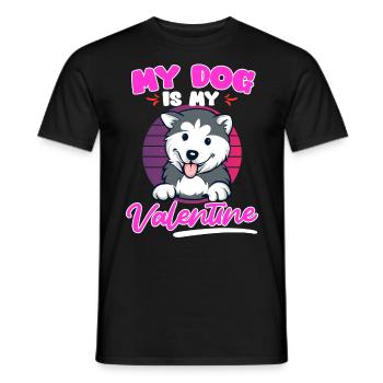 Husky Mon chien est mon amour Saint-Valentin - T-shirt homme - noir - Devant - AI Model Male 178 light (178cm)
