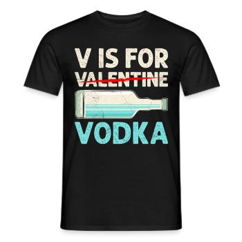 V steht für Vodka lustiges Valentinstag - Männer T-Shirt - Schwarz - Vorne - AI Model Male 178 light (178cm)