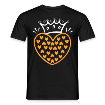 Le roi de cœur adore la Saint-Valentin - T-shirt homme - noir - Devant - AI Model Male 178 light (178cm)