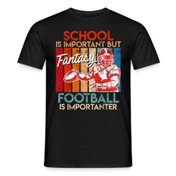 L’école est importante mais le football Fantasy - T-shirt homme - noir - Devant - AI Model Male 178 light (178cm)