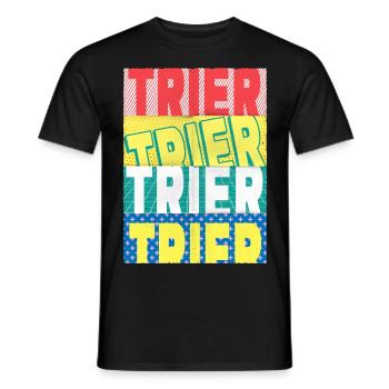 Trier Deutschland Stadt Schrift Skyline - Männer T-Shirt - Schwarz - Vorne - AI Model Male 178 light (178cm)