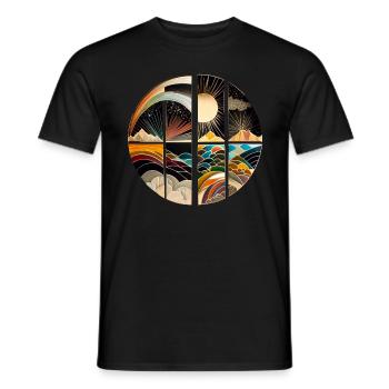 Majestic Mountain Landscape T-Shirt - Men's T-Shirt - black - Front - AI Model Male 178 light (178cm)