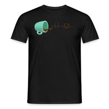 Heartbeat Coffee ECG - Men's T-Shirt - black - Front - AI Model Male 178 light (178cm)