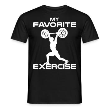 Bevorzugte Übung Mann Gewichtheben Männlicher Gewi - Männer T-Shirt - Schwarz - Vorne - AI Model Male 178 light (178cm)