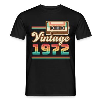 1972 Année de construction Idée cadeau vintage rétro - T-shirt homme - noir - Devant - AI Model Male 178 light (178cm)