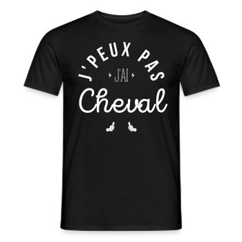 J Peux Pas J Ai Cheval - T-shirt homme - noir - Devant - AI Model Male 178 light (178cm)