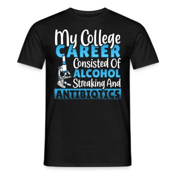 Alcool, Stries, Antibiotiques Collège - T-shirt homme - noir - Devant - AI Model Male 178 light (178cm)