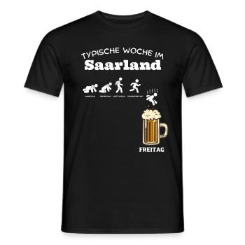 Typische Woche im Saarland - Männer T-Shirt - Schwarz - Vorne - AI Model Male 178 light (178cm)