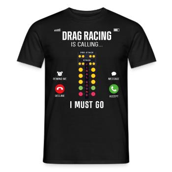 Affichage du téléphone de voiture de course de dragster - T-shirt homme - noir - Devant - AI Model Male 178 light (178cm)