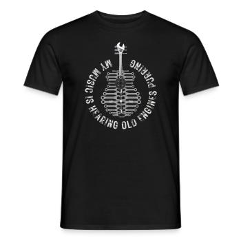 Guitare en outils mécanique, musique dans mon gara - T-shirt homme - noir - Devant - AI Model Male 178 light (178cm)