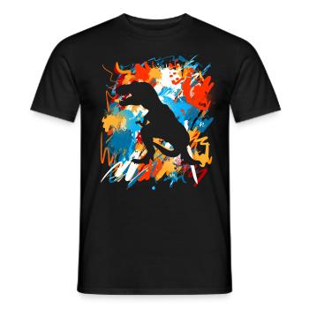 T-Rex - Men's T-Shirt - black - Front - AI Model Male 178 light (178cm)
