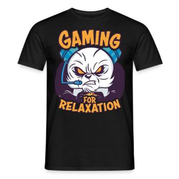 Gaming pour la détente Panda drôle de dicton - T-shirt homme - noir - Devant - AI Model Male 178 light (178cm)