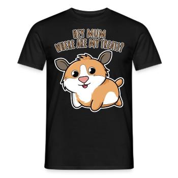 Hey Maman où sont mes friandises Cochon d’Inde 1 luxure - T-shirt homme - noir - Devant - AI Model Male 178 light (178cm)