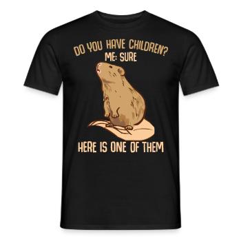 Do you have children guinea pigs funny Spru - Men's T-Shirt - black - Front - AI Model Male 178 light (178cm)