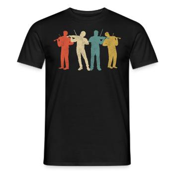 Violin Violinist Retro Vintage - Men's T-Shirt - black - Front - AI Model Male 178 light (178cm)