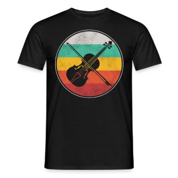 Violin Violinist Retro Vintage - Men's T-Shirt - black - Front - AI Model Male 178 light (178cm)