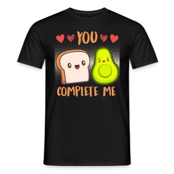 Liebe Avocado Toast Pärchen Liebe Valentinstag - Männer T-Shirt - Schwarz - Vorne - AI Model Male 178 light (178cm)