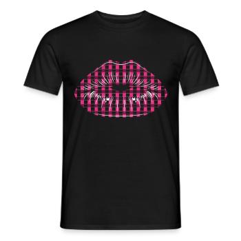 Kussmund Lippen Kuss - Männer T-Shirt - Schwarz - Vorne - AI Model Male 178 light (178cm)