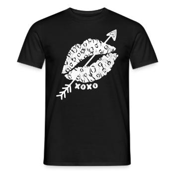 Embrasser la bouche Amour Saint-Valentin - T-shirt homme - noir - Devant - AI Model Male 178 light (178cm)