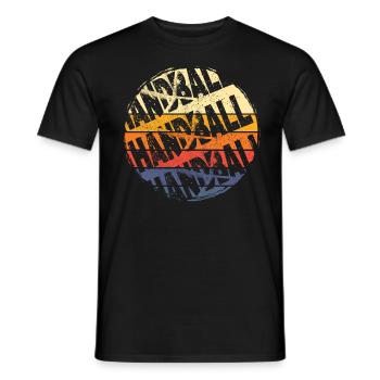 Handball Vintage Retro Splash Grunge Sport Spieler - Männer T-Shirt - Schwarz - Vorne - AI Model Male 178 light (178cm)