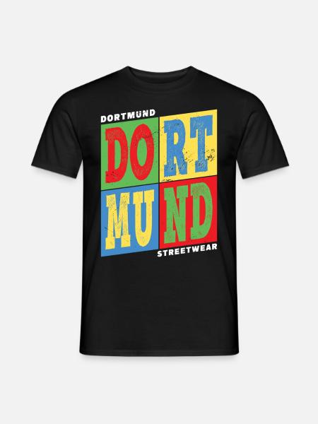 Dortmund Deutschland Stadt Bunt Skyline Heimat - Männer T-Shirt - Schwarz