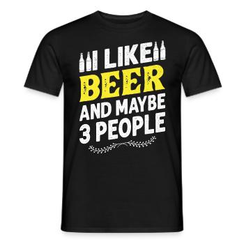 Bière Amateurs de bière buvant de l’alcool - T-shirt homme - noir - Devant - AI Model Male 178 light (178cm)