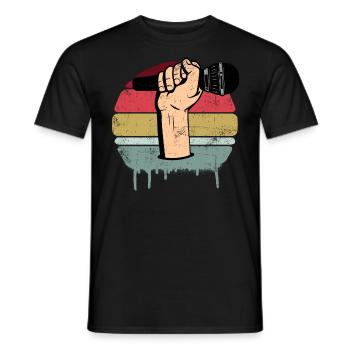 Mikrofon Retro - Männer T-Shirt - Schwarz - Vorne - AI Model Male 178 light (178cm)